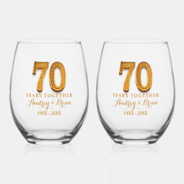 Vaso De Vino 70th Anniversary Personalized