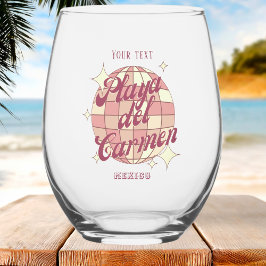 Vaso De Vino accesorio recuerdo Playa del Carmen México