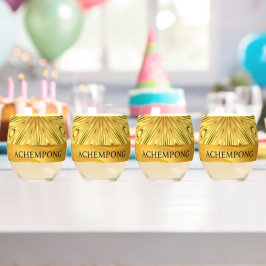 Vaso De Vino Achempong Designer Drinkware: Crimson & Gold Opule