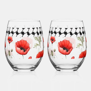 Vaso De Vino Adormidera con colección de vidrio de Hattah pales