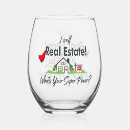 Vaso De Vino Agente inmobiliario, superhéroe de realtor