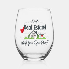 Vaso De Vino Agente inmobiliario, superhéroe de realtor persona