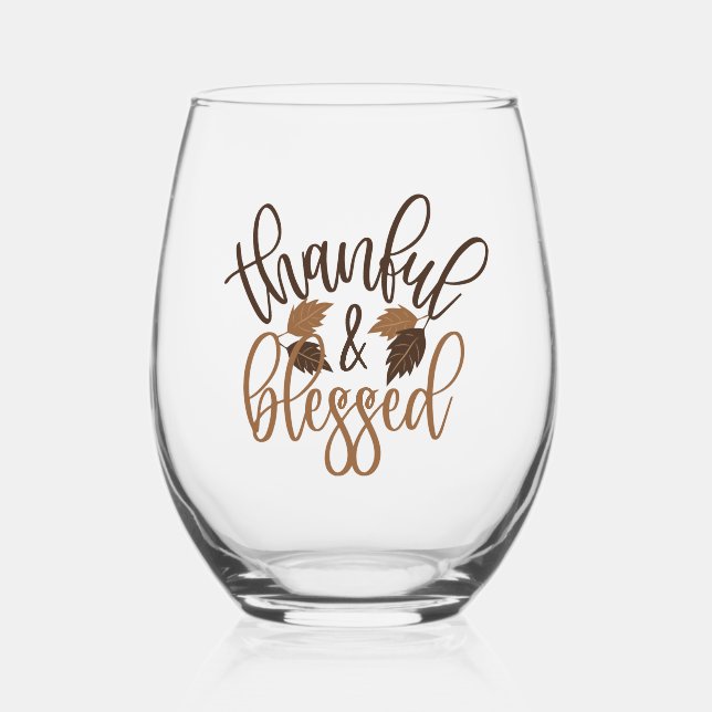 Vaso De Vino Agradecidos y bendecidos (Anverso)
