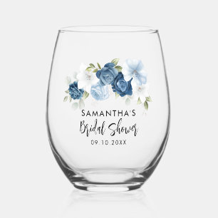 Vaso De Vino Aguada Floral Escritura Bridal Shower Personalizar