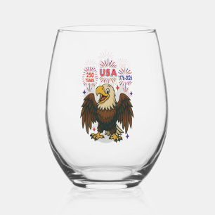 Vaso De Vino Águila calva con fuegos artificiales - Estados Uni
