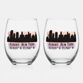 Vaso De Vino Albany NY City Skyline Beer