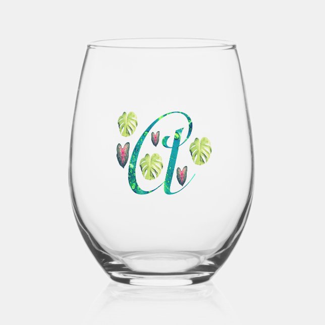 Vaso De Vino Alfabeto arreglado por Monstera (Anverso)