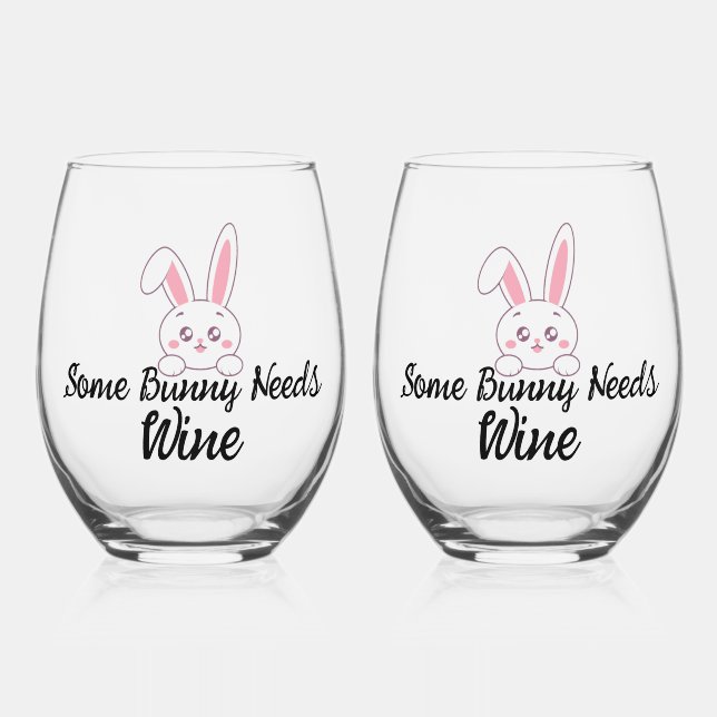Vaso De Vino Algunos conejitos necesitan vino (Anverso)