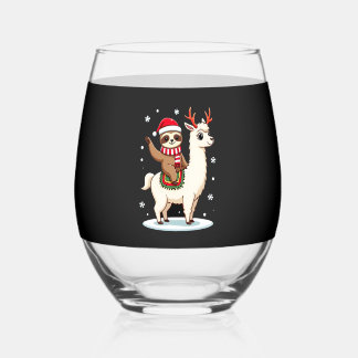 Vaso De Vino Alpaca Sloth Christmas (3)