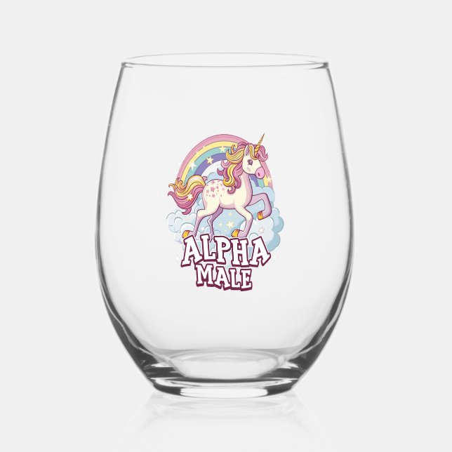 Vaso De Vino Alpha Male Unicorn (Anverso)