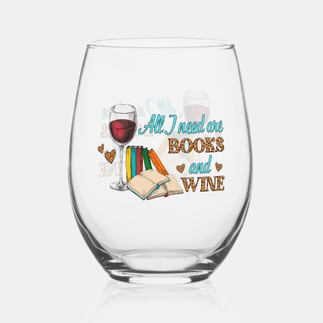 Vaso De Vino Amante de vinos divertidos/Libros (Anverso)