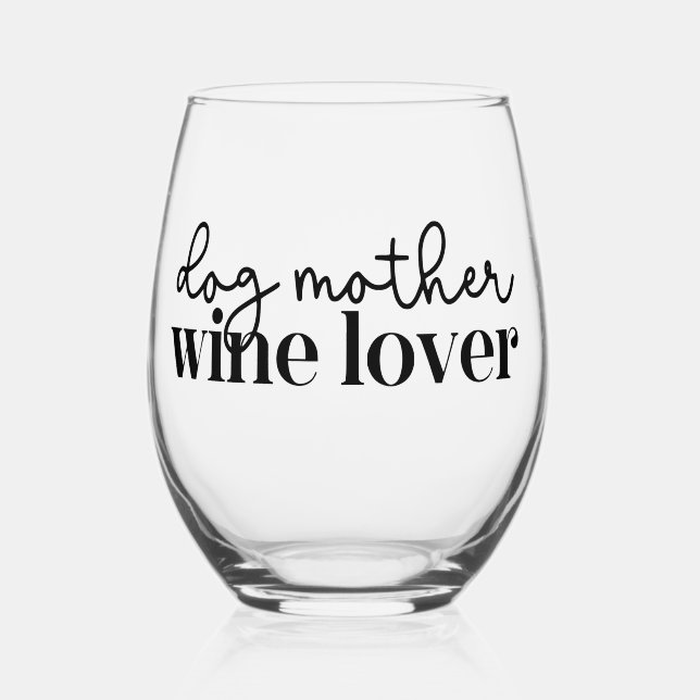 Vaso De Vino Amante del vino de la madre del perro (Anverso)