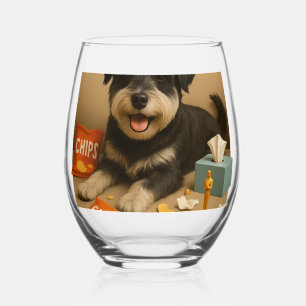 Vaso De Vino Amantes de perros Mini Schnauzer