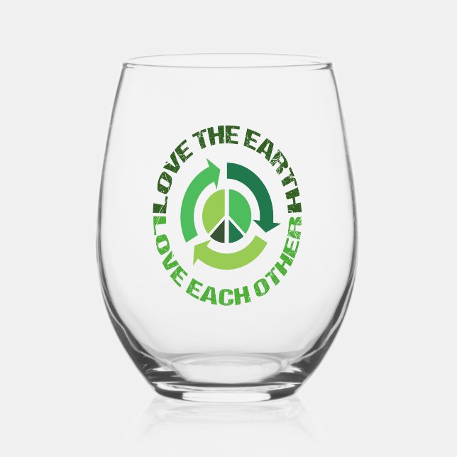 Vaso De Vino Amar al activista ambiental de la Tierra (Anverso)