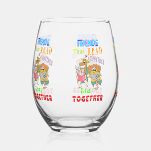 Vaso De Vino Amigos que leen juntos permanecen juntos