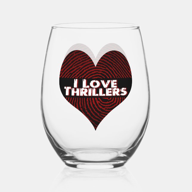 Vaso De Vino Amo a los Thrillers Black (Anverso)