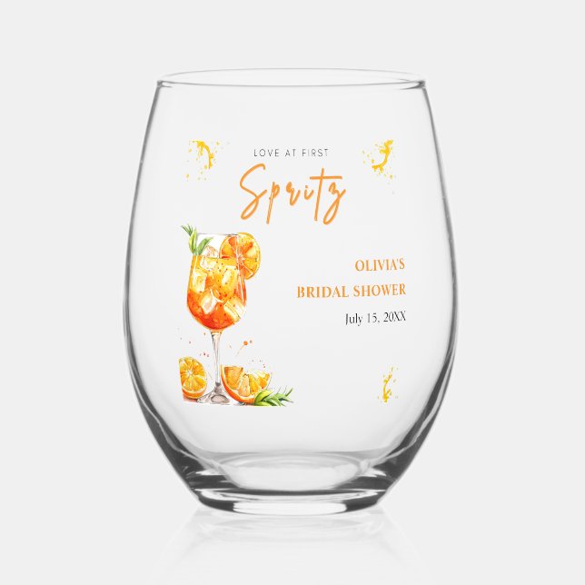 Vaso De Vino Amor a Primera Copa Spritz Cóctel Naranja Despedid (Anverso)