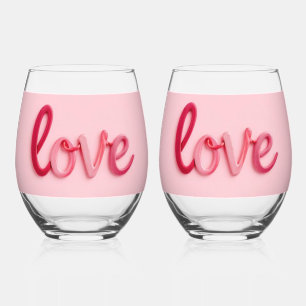 Vaso De Vino Amor en Rosa
