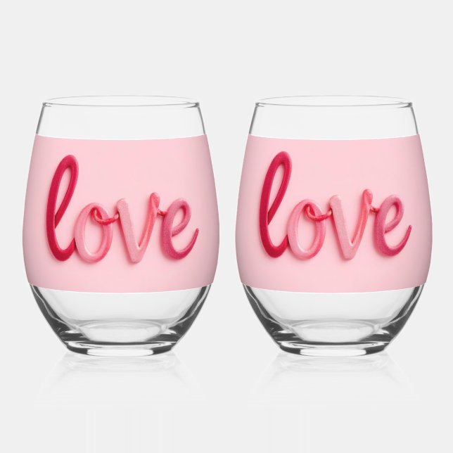 Vaso De Vino Amor en rosa (Anverso)