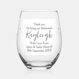 Vaso De Vino Anémona sobre vidrio Boda sin acero blanco