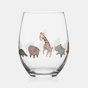 Vaso De Vino Animales de Safari (Elefante, Jirafa, Cocodrilo y