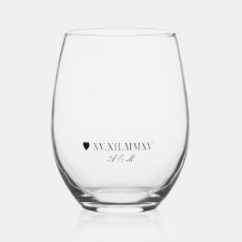 Vaso De Vino Aniversario de la fecha numérica personalizado rom