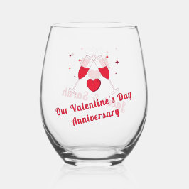 Vaso De Vino Aniversario de San Valentín personalizado