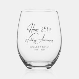 Vaso De Vino Aniversario del Boda de la tipografía