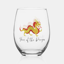 Vaso De Vino Año del Dragón Diseño Vino sin Estúmulo