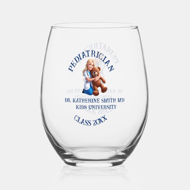 Vaso De Vino antistress pediatrician teddy bear kids university (Anverso)