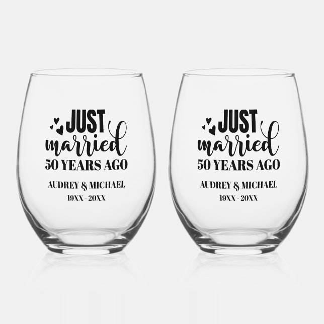Vaso De Vino Any Year Anniversary Personalized (Anverso)