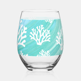 Vaso De Vino Aqua Ocean Coral Sealife