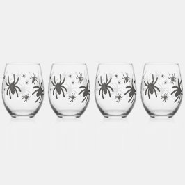 Vaso De Vino Araña Espeluznante Feliz Halloween