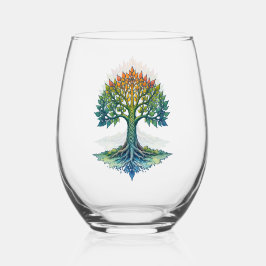 Vaso De Vino Árbol de la Vida Amanecer Cambiante