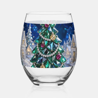 Vaso De Vino Árbol de Navidad de piedra preciosa Esmeralda Pueb