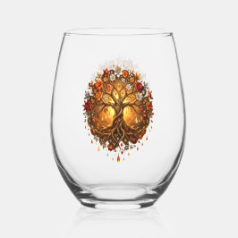 Vaso De Vino Árbol iluminado por la luna de la eternidad embrea