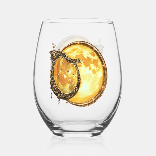 Vaso De Vino Arpa Celestial de la Luna Dorada (Anverso)