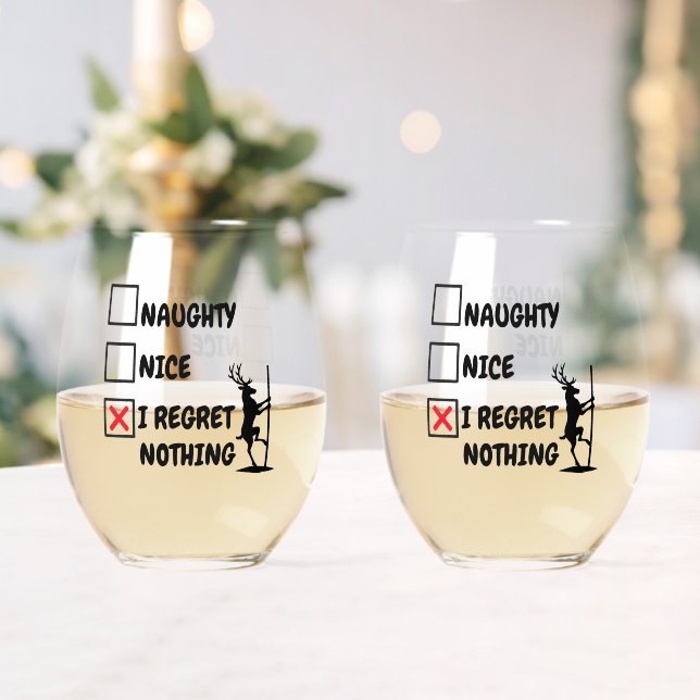 Vaso De Vino Arrepentimiento de Reno Navidad (Insitu (Boda))