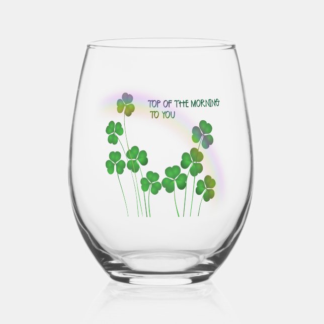 Vaso De Vino Arriba de la mañana, irlandés (Anverso)