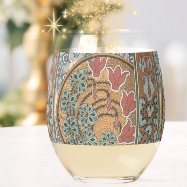 Vaso De Vino Art nouveau Cyclamen floral Eugene Grasset elegant (Subido por el creador)