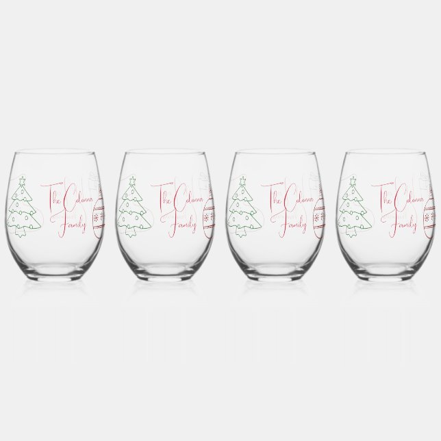 Vaso De Vino Arte de esquema de navidades (Anverso)