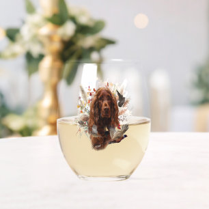 Vaso De Vino Arte de hermosos setters irlandeses