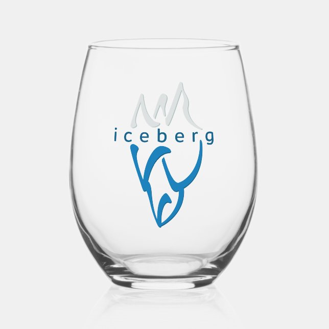 Vaso De Vino Arte de Iceberg Azul Inspirador personalizado (Anverso)