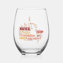 Vaso De Vino Arte de palabras de ciudades de Canadá
