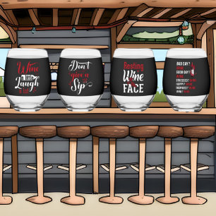 Vaso De Vino Arte de palabras divertidas sobre el vino