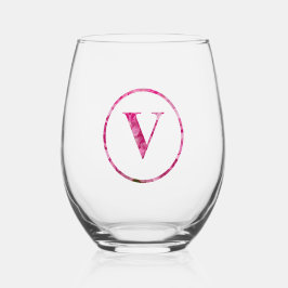Vaso De Vino Arte "V" de floración rosa floreciente