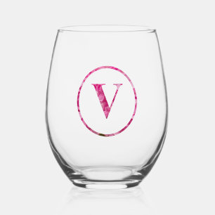 Vaso De Vino Arte "V" de floración rosa floreciente