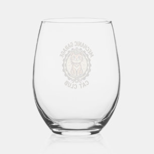 Vaso De Vino Arte vectorial de gato de garaje mecánico - Gara m