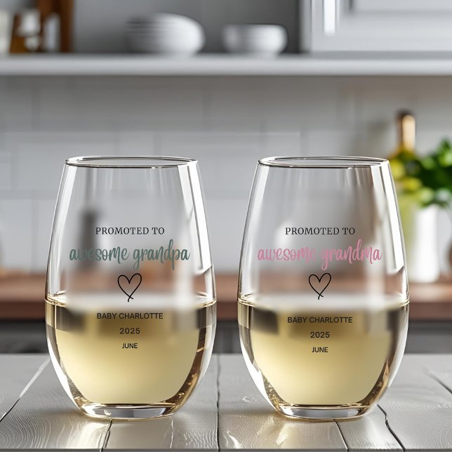 Vaso De Vino Ascendido a augurios abuelos personalizados (Subido por el creador)