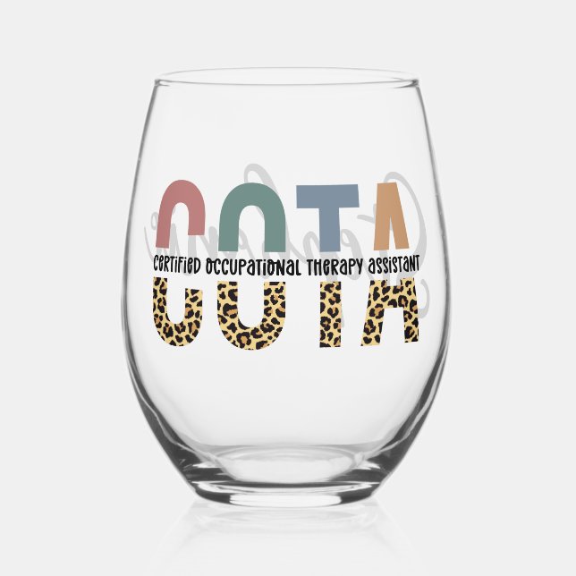 Vaso De Vino Asistente Personalizado de Terapia Ocupacional COT (Anverso)